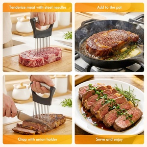 MbsaAO Soporte Portátil para Cebolla, Rebanador, Cubierta Protectora, Apto para Lavavajillas, Herramienta <span class=keywords><strong>Asistente</strong></span> para Picar Verduras, Carne y Aguacates - Product Image 6