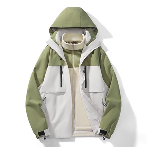 <span class=keywords><strong>Giacca</strong></span> da <span class=keywords><strong>uomo</strong></span> 3 in1 leggera da esterno per <span class=keywords><strong>Trekking</strong></span> con colletto a vento lungo con cerniera piena Patchwork traspirante - Product Image 5