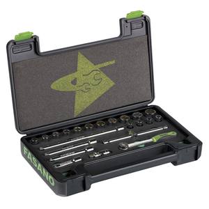 Juego de Llaves de Tubo Fasano de 1/2 Pulgada, 22 Piezas, Métrico, Acero al Cromo Vanadio, Kit de Herramientas para Reparación Automotriz - Product Image 1