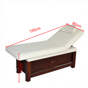 Cama facial de madera ajustable con armario de almacenamiento grande, mesa de <span class=keywords><strong>masaje</strong></span> con respaldo 102, muebles de cuero para uso en <span class=keywords><strong>Spa</strong></span> o clínica - Product Image 5