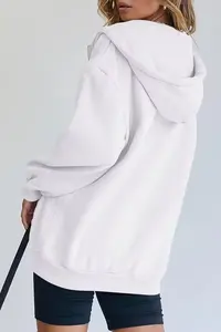 2024 Wholesale Womens Zip Up Hoodies Long Sleeve Fall Oversized Sweatshirts Fleece Y2K Jacket With Pockets