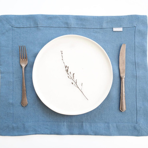 Napperons en lin épais avec ourlet à biais pour les entreprises de location d'événements et les réceptions de mariage - Product Image 1