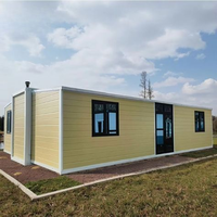 Maison modulaire pliable et extensible de 40 pieds sur 20 pieds, 3 chambres, préfabriquée, modèle conteneur extensible