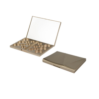 Nouvelle palette de fards à paupières vide en plastique de luxe 2025, 16 couleurs, or, étiquette privée, emballage personnalisé, recyclable