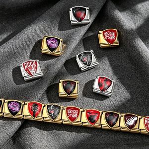 Charm per Bracciali Modulari in Acciaio Inox <span class=keywords><strong>con</strong></span> Cristalli, <span class=keywords><strong>Perline</strong></span> Stile Italiano da 9mm <span class=keywords><strong>con</strong></span> Design a Fiocco/Corona/Cuore Diavolo per Bracciali Fai-da-Te - Product Image 4