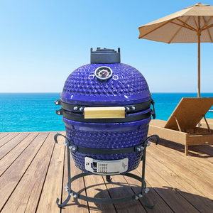 Parrilla Kamado de Cerámica Auplex MINI JOE de 13 Pulgadas, Color Verde Personalizado, <span class=keywords><strong>Asador</strong></span> de Carbón, Ahumador de Carbón, BBQ - Product Image 2