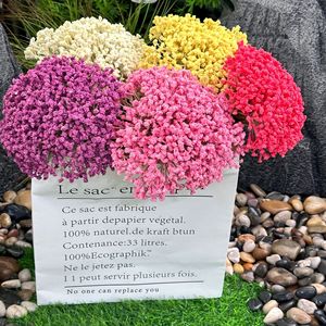 Queyiyi Fleurs Artificielles Bouquet de Gypsophile Blanc Rose Rouge Jaune Violet en Plastique pour Mariage et Décoration Intérieure - Product Image 2