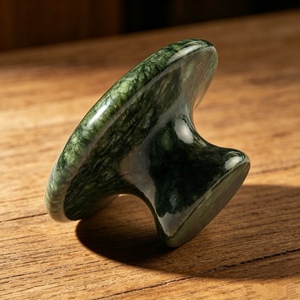 Gua Sha de Jade Natural de Gran Tamaño en Forma de Hongo, Herramienta de Masaje Gua Sha de Jade Personalizada, Tabla de Raspado de Piedra Guasha - Product Image 6