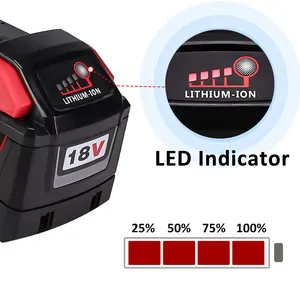 RHY ersatz 18 v 9 ah 12 ah lithium-ionen-batteriepack für milwaukees elektrowerkzeug-kombi-kit