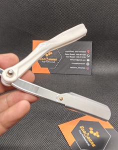 SAAQAANS ENTERPRISES SQ-0071 Custom Logo Manual Shaving Foldable Stainless Steel Straight <b>Razor</b> Plastic Handle for Face Use - Product Image 4