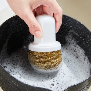 Household Kitchen Appliance with Handle Cleaning Ball Cleaning <b>Brush</b> Kitchen Stain Free Pan Dish Washing <b>Brush</b> - Product Image 4