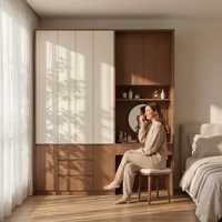 Armoire de chambre moderne autoportante en bois durable, grand rangement, mobilier écologique pour maison, bureau, hôtel, villa, appartement