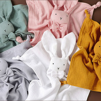 Adorable Doudou Lapin en Mousseline de Coton Bio pour Bébé