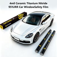 Film de sécurité automobile en nitride de titane TiN céramique 72% VLT, 4 mil, pulvérisé par magnétron, faible éblouissement, 95% IRR, changeant de couleur pour vitres de voiture