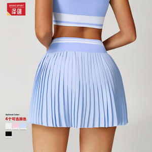 Disko Sport – Mini-jupe plissée taille haute pour femmes, couleur unie, respirante, pour le tennis, le fitness et les sports, 5062 - Product Image 4