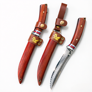 <span class=keywords><strong>Couteau</strong></span> à lame fixe en acier Damas avec étui et boîte cadeau, idéal pour offrir, collectionner, chasser, camper, faire de la randonnée et pêcher - Product Image 3