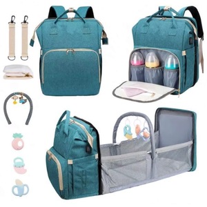 Sac à langer de luxe pliable grande capacité avec station de change intégrée, sac à dos pour bébé et maman - Échantillon gratuit - Product Image 1