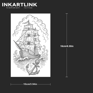 INKARTLINK - Pegatina <span class=keywords><strong>de</strong></span> <span class=keywords><strong>Tatuaje</strong></span> para el Cuerpo, Pegatina <span class=keywords><strong>de</strong></span> <span class=keywords><strong>Tatuaje</strong></span> <span class=keywords><strong>de</strong></span> Papel con Diseño <span class=keywords><strong>de</strong></span> Barco <span class=keywords><strong>de</strong></span> Vela, Resistente al Agua, Ecológica, <span class=keywords><strong>de</strong></span> Larga Duración (15 Días), Venta al por Mayor - Product Image 4