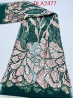 Tissu africain de mariage de qualité supérieure, motif de luxe perlé, Tulle nigérian, paillettes, tissu en dentelle