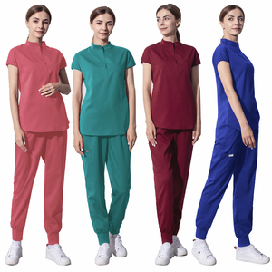Salle d'opération médecin infirmière vêtements de travail toilettage pour animaux de compagnie vêtements de travail uniformes médicaux Spa uniforme femmes ensembles de gommage hauts + pantalons - Product Image 1