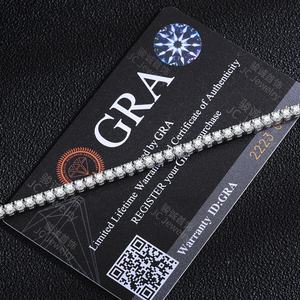 ओगेफेली मोइससानाइट टेनिस ब्रैसलेट 1 रो-925 925 स्टर्लिंग सिल्वर ग्राम बनाम डी रंग का गोल्ड प्लेटेड चेन हिप हॉप - Product Image 3