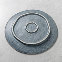 Assiette De grès Texture d'arbre en céramique assiettes réactives nordiques plat décoration De mariage Assiette en céramique forme Unique platon plat