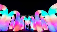 Arche lumineuse LED gonflable en PVC de 10-12 pieds, changeant de couleur, réutilisable, étanche, pour entrée, mariage, événements, fêtes, ballons