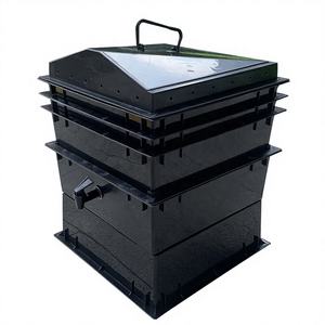Kit <span class=keywords><strong>de</strong></span> compostage aux vers empilable à 4 plateaux en PP, composteur pour ferme à vers, noir - Product Image 1