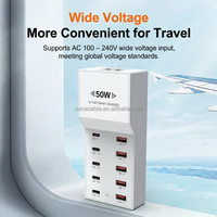 Estación de Carga USB de 50W y 10 Puertos al por Mayor, Precio de Fábrica, Suministro a Granel, Soporte OEM, Hub de Energía de Escritorio con 5 Puertos USB C