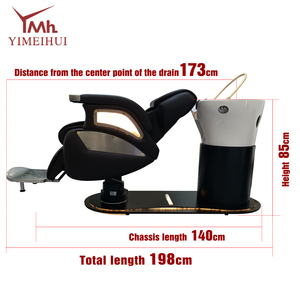 Sillón Eléctrico de Masaje de Cuerpo Completo para Champú con Lavacabezas de Cerámica Blanca y Unidad de Lavado a Contrapelo - Product Image 6