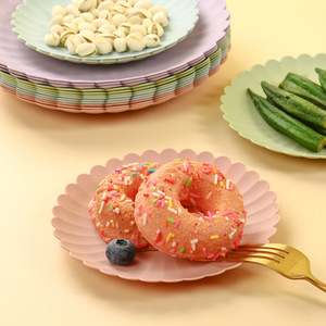 Plastic Dessert Plate Small Round Colorful Solid Design For Snack And Cake Serving - Product Image 2