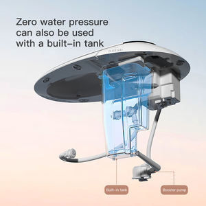 <span class=keywords><strong>WC</strong></span> intelligent en céramique <span class=keywords><strong>pour</strong></span> petite salle de bain - Siège chauffant, chasse automatique, double chasse, télécommande, gain de place, drainage en P-trap - Product Image 5