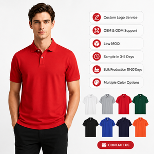 Polo de golf vierge de haute qualité en gros, personnalisable avec logo brodé, unisexe, en coton uni, pour hommes, idéal pour les entreprises - Product Image 1