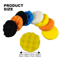 Kit de 7 tampons de polissage pour voiture de 3 pouces et ensemble d'éponges de lustrage pour perceuse, tampons applicateurs de cire pour le detailing automobile