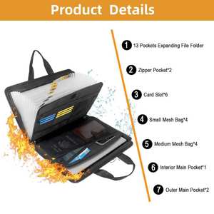 13-กระเป๋าขยายไฟล์เอกสารทนไฟหลายกระเป๋าหีบเพลงโฟลเดอร์กระดาษสำหรับ A4จดหมายไฟล์ผลิตภัณฑ์การจัดเก็บเอกสาร - Product Image 3