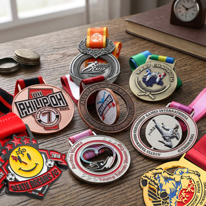 Medallas Deportivas Personalizadas de Esmalte, Medalla de Fútbol, Maratón, de Aleación de Zinc con Logotipo en Relieve, Medalla de Metal Dorada para Campeonato de Karate y Jiu Jitsu - Product Image 2