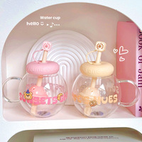 Tasse en verre borosilicate de style coréen pour fille, avec paille, couvercle et filtre, résistante à la chaleur pour infuser le thé, idéale pour le bureau, avec poignée