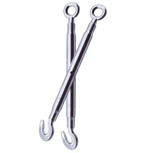 HLM high quality swage closed body din1478 stainless steel closed body turnbuckle with hook and eye