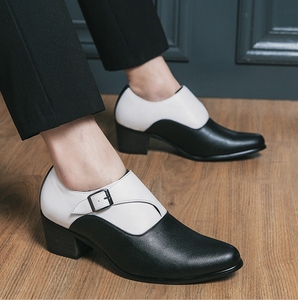 Nouveaux Mocassins <span class=keywords><strong>Homme</strong></span> Style Britannique Rehaussants, Augmentation de 6 cm, <span class=keywords><strong>Boucle</strong></span> Métallique, Antidérapants Respirants, Chaussures Habillées pour Bureau et Mariage - Product Image 6