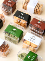 Nuovo Design Scatola Quadrata Trasparente Riciclabile in PS per Tiramisù, Contenitore per Dolci con Coperchio, Confezione per Mousse e Biscotti Personalizzata