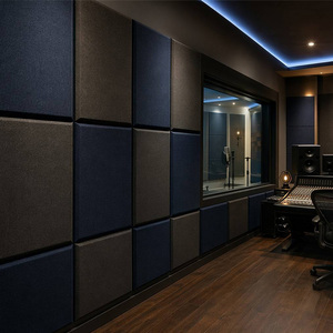 Panneau acoustique mural en fibre de verre recouvert de tissu HENGJIU pour studio d'enregistrement moderne, hôtel, kit de panneaux insonorisants de 50 mm pour podcast et musique - Product Image 1