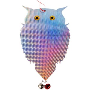 Répulsif à oiseaux suspendu pour l'extérieur, effaroucheur de pigeons et de pics-bois, dispositif réfléchissant laser double face, hibou - Product Image 1