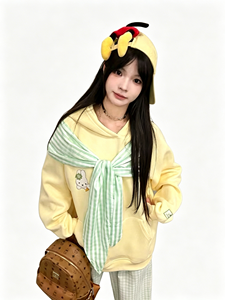 <span class=keywords><strong>Sweat</strong></span> à capuche pour <span class=keywords><strong>femme</strong></span> en laine de haute qualité, avec nœud décoratif et motif mignon, poches, collection Printemps-Automne 2026, vente en gros - Product Image 6