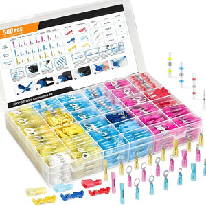 Kit de 500 Conectores de Cable para Ingeniería Química, Terminales Termocontraíbles, Accesorios de Cableado de Plástico Impermeables - Product Image 1