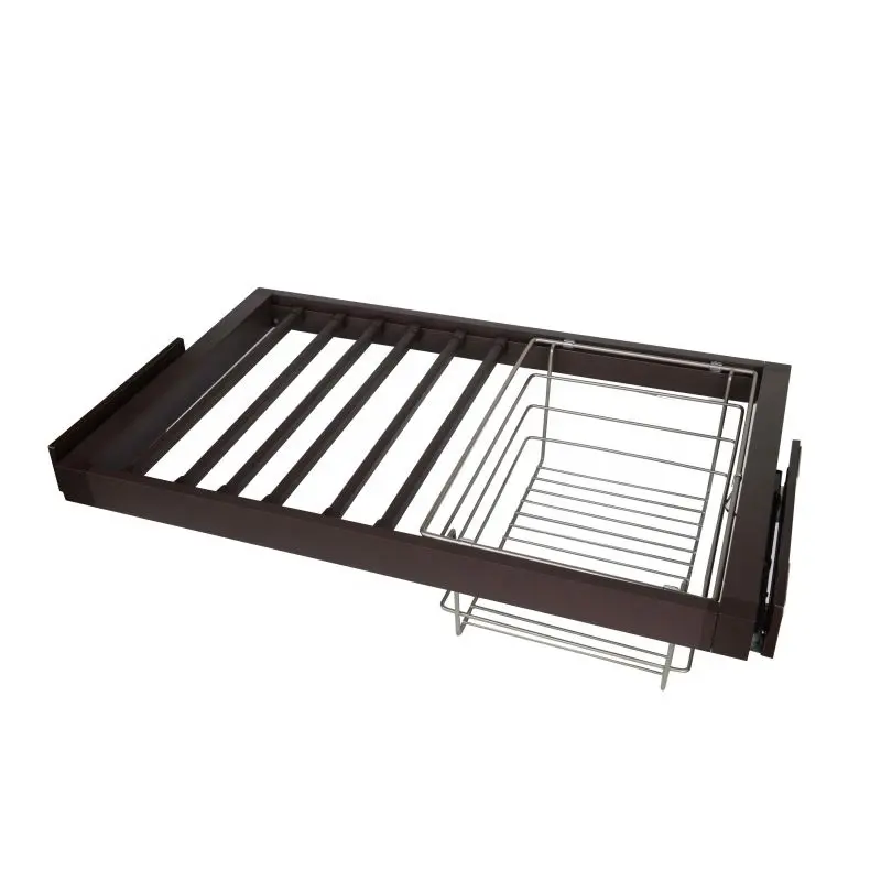 Wardrobe Trouser Rack Aluminum Alloy Frame Multifunctional Closet Pull-Out Trouser Rack with Storage Box