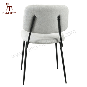Chaises de ménage d'hôtel de restaurant simple contemporain de conception nordique chaises de salle à manger en cuir blanc d'unité centrale - Product Image 3
