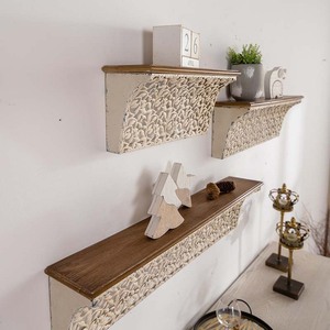 Yan Yujia Moroccan Style Carved <b>Wall</b> Shelf Rectangle Vintage Distressed Art <b>Display</b> Wedding Decor <b>Wall</b> Mounted Type - Product Image 4
