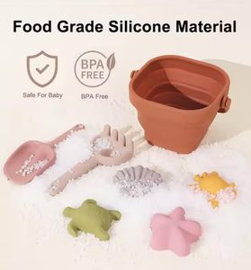Juguete de Playa para Bebés 100% de Grado Alimenticio, Juego de 8 Piezas para Jugar con Agua y Arena, Juego de Juguetes de Playa de Silicona para el Verano - Product Image 5