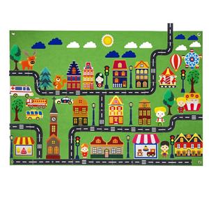 Estera de juego de fieltro para niños pequeños, juegos de pista, mapa de carretera, juegos de Historia de tablero para niños pequeños, educativo - Product Image 1