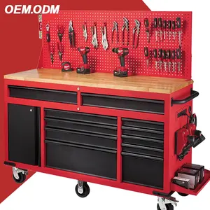 China OEM 7 Drawers Metal Mobile workbench cabinet Work Station tool storage chest garage